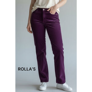 ROLLAS Purple Corduroy High Rise Straight Leg Pants Size 28